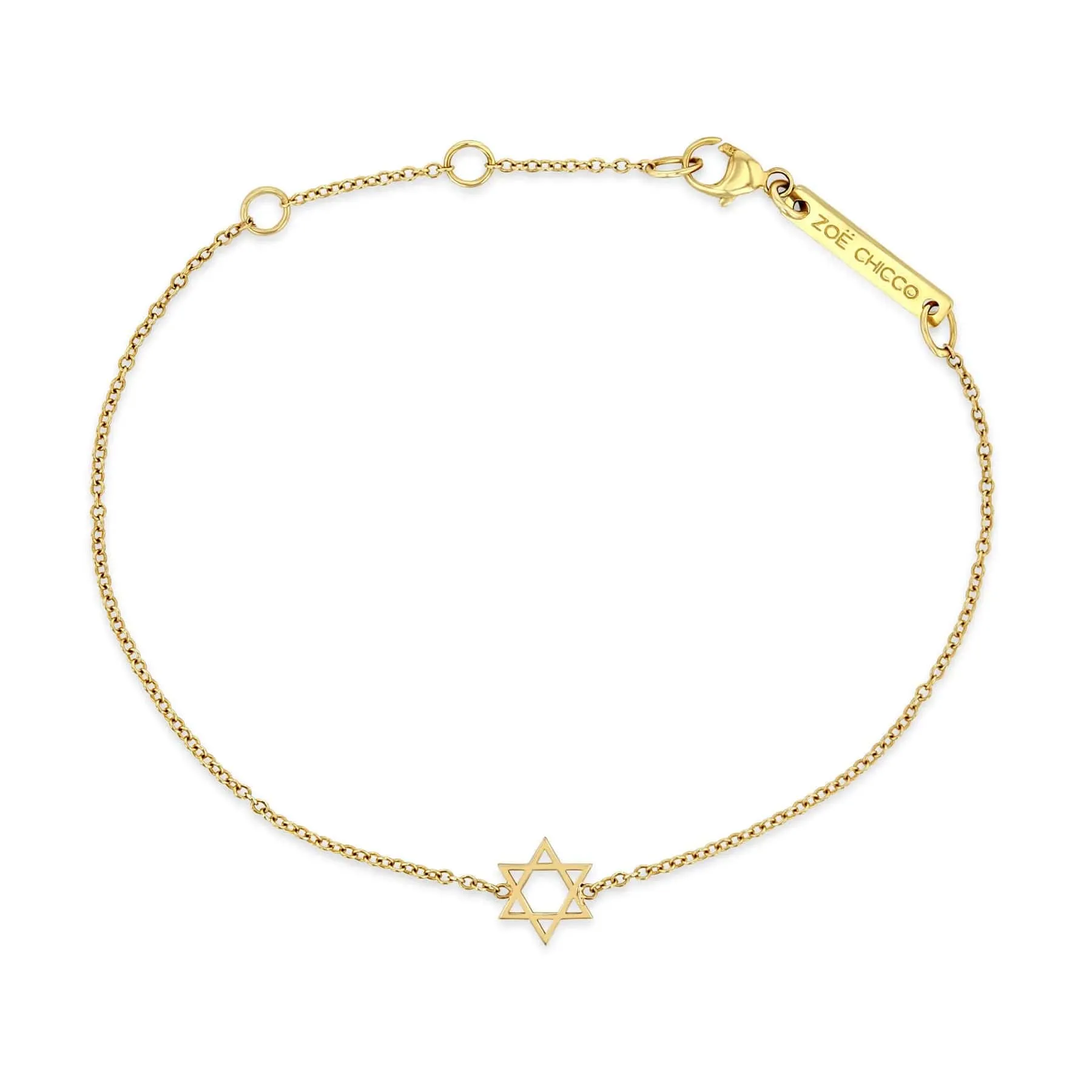 14k Midi Bitty Star of David Bracelet