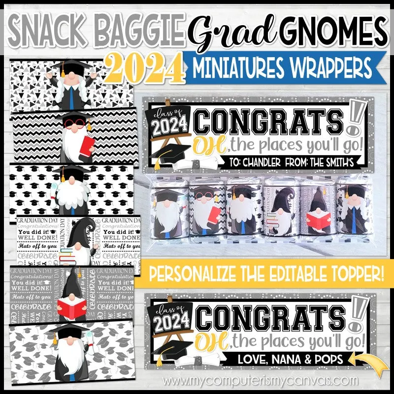 2024 Graduation BUNDLE (Nugget, Subway Art, Gift Basket & GNOMES) PRINTABLE