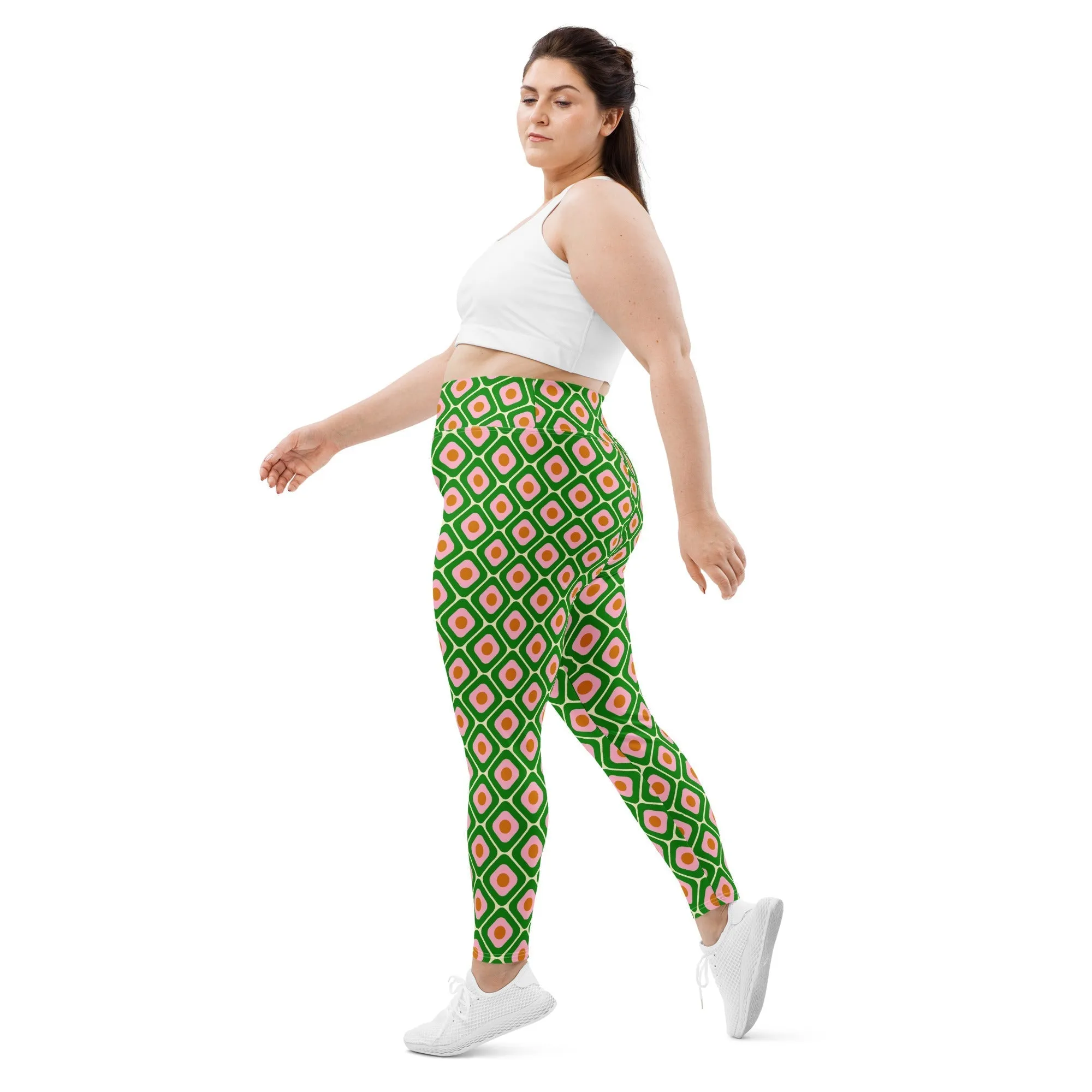 70s Retro Pattern Plus Size Leggings