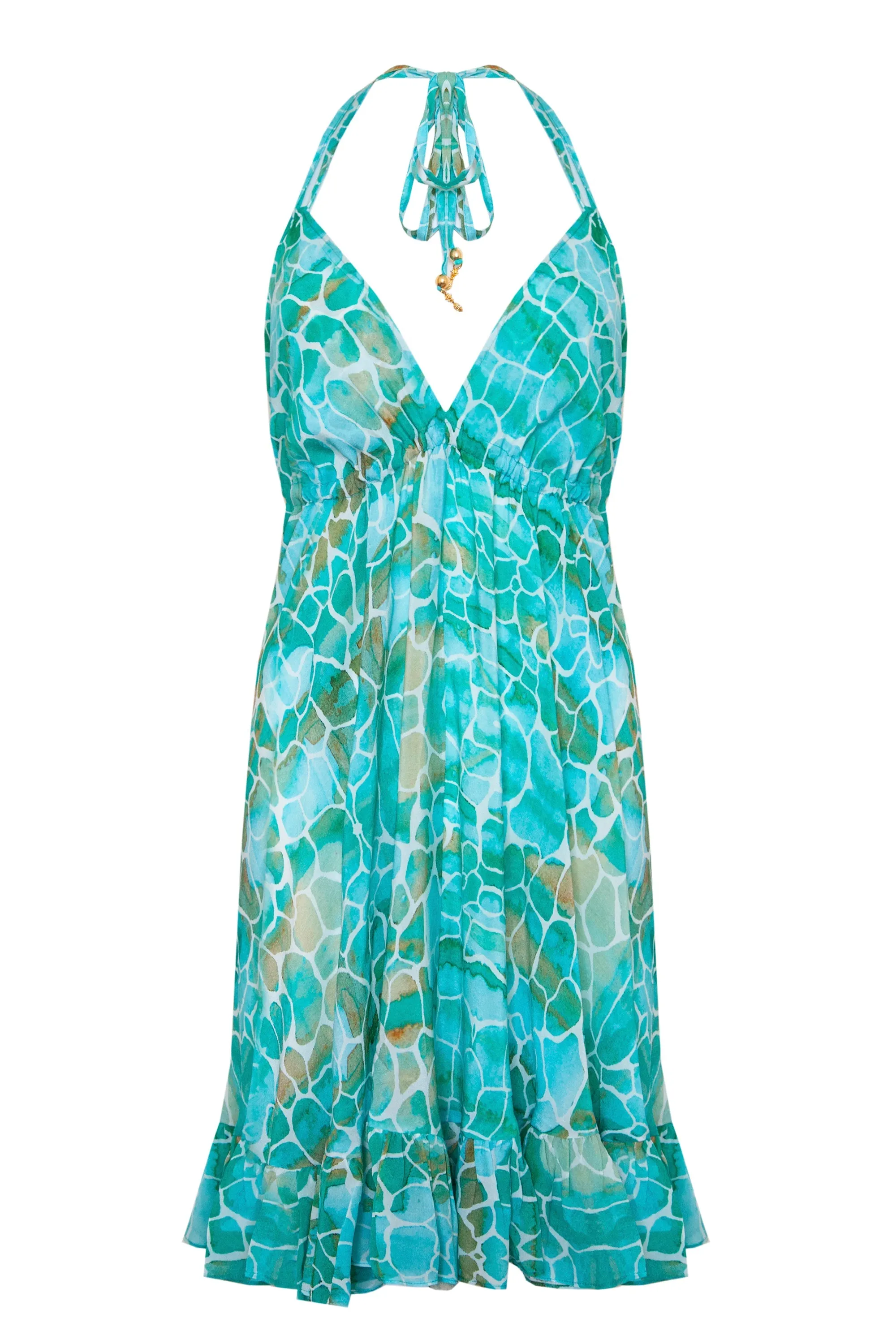 AQUA PEBBLES SILK MINI IBIZA DRESS