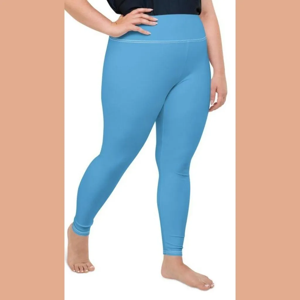 Azure Blue Plus Size Leggings