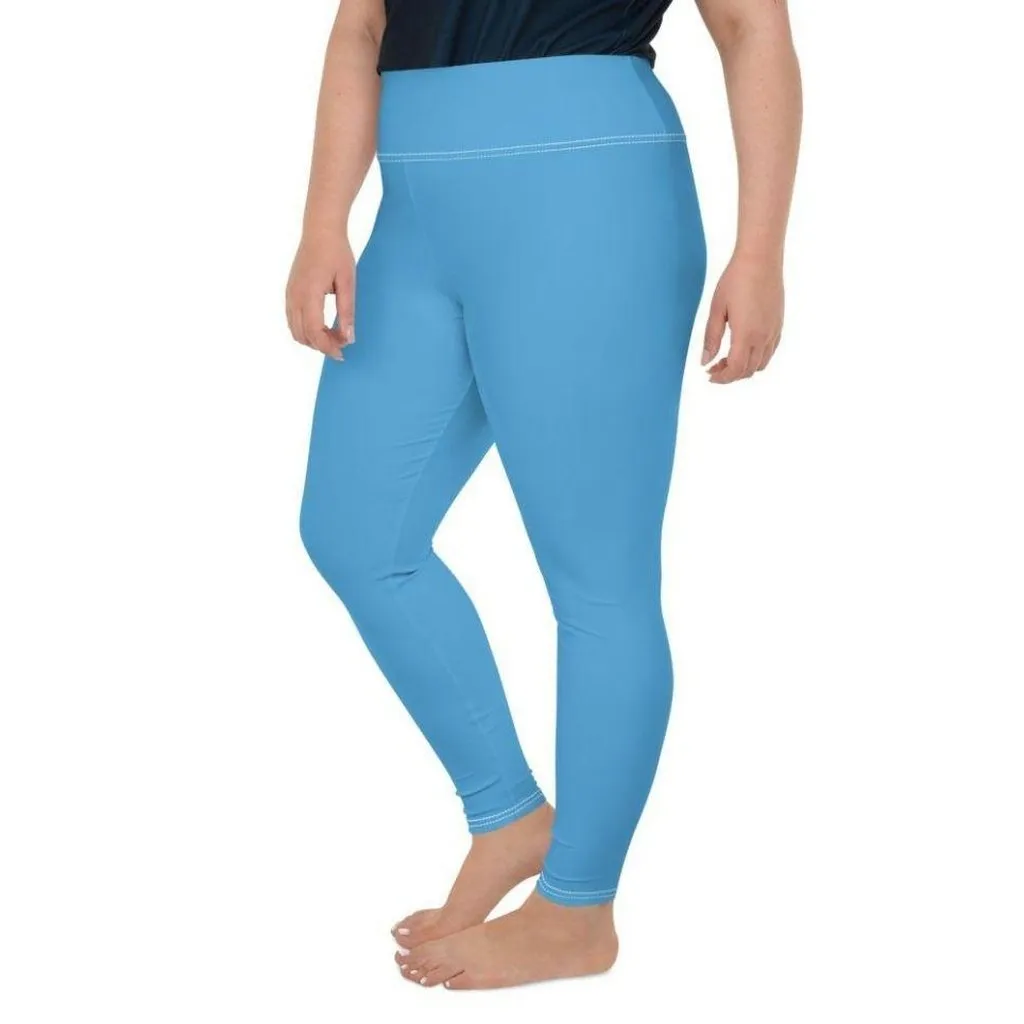 Azure Blue Plus Size Leggings