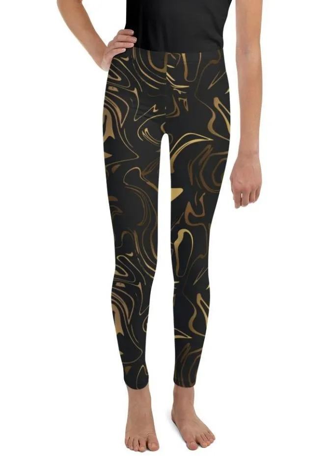 Black & Gold Youth Leggings