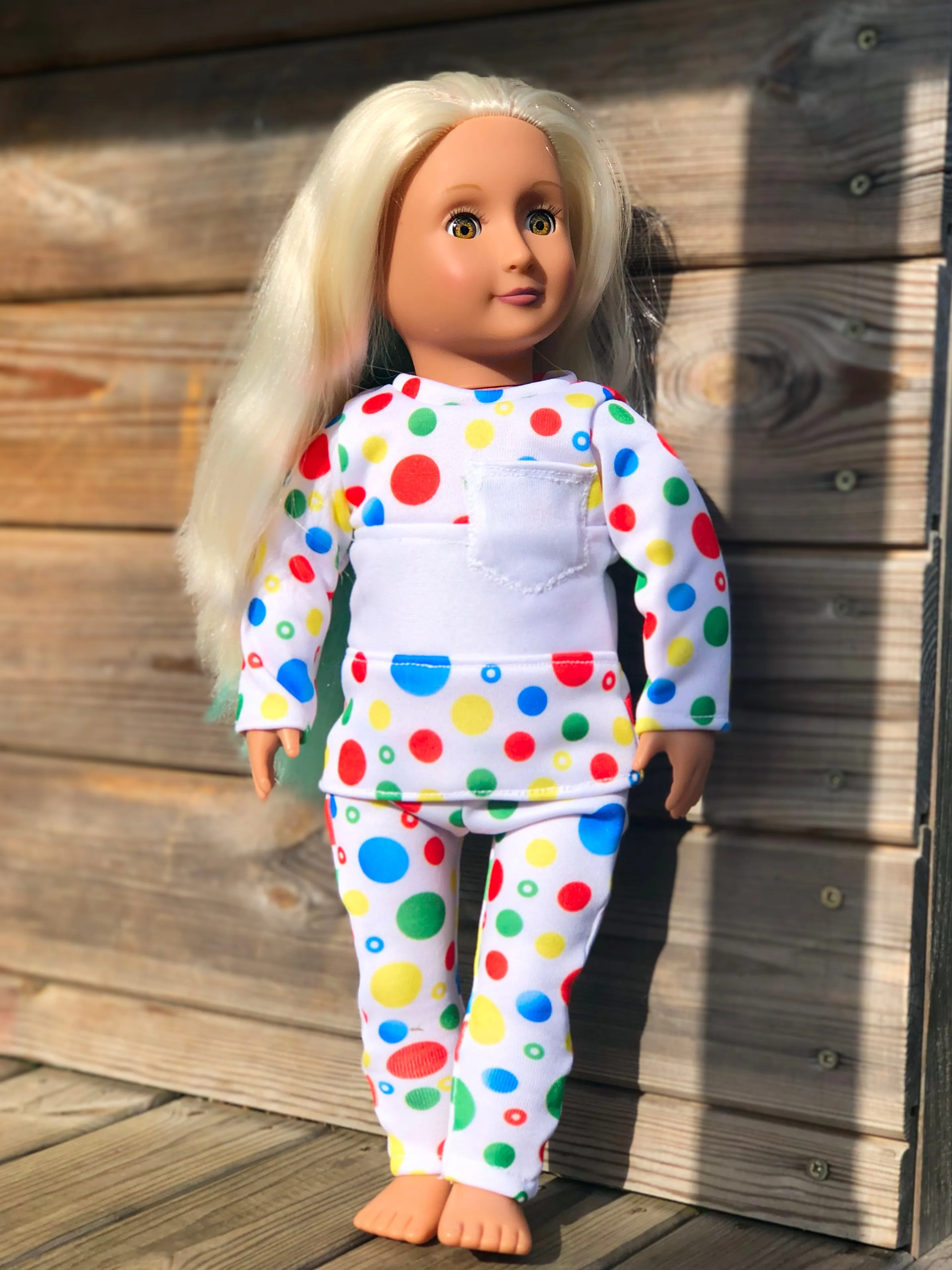 Color-Block Tie Top & Sunshine Leggings Doll Pattern Set