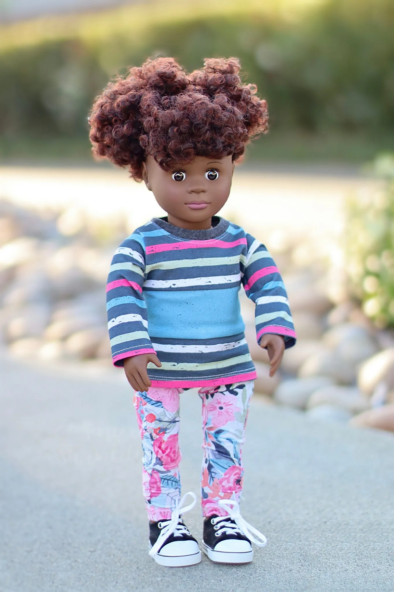 Color-Block Tie Top & Sunshine Leggings Doll Pattern Set