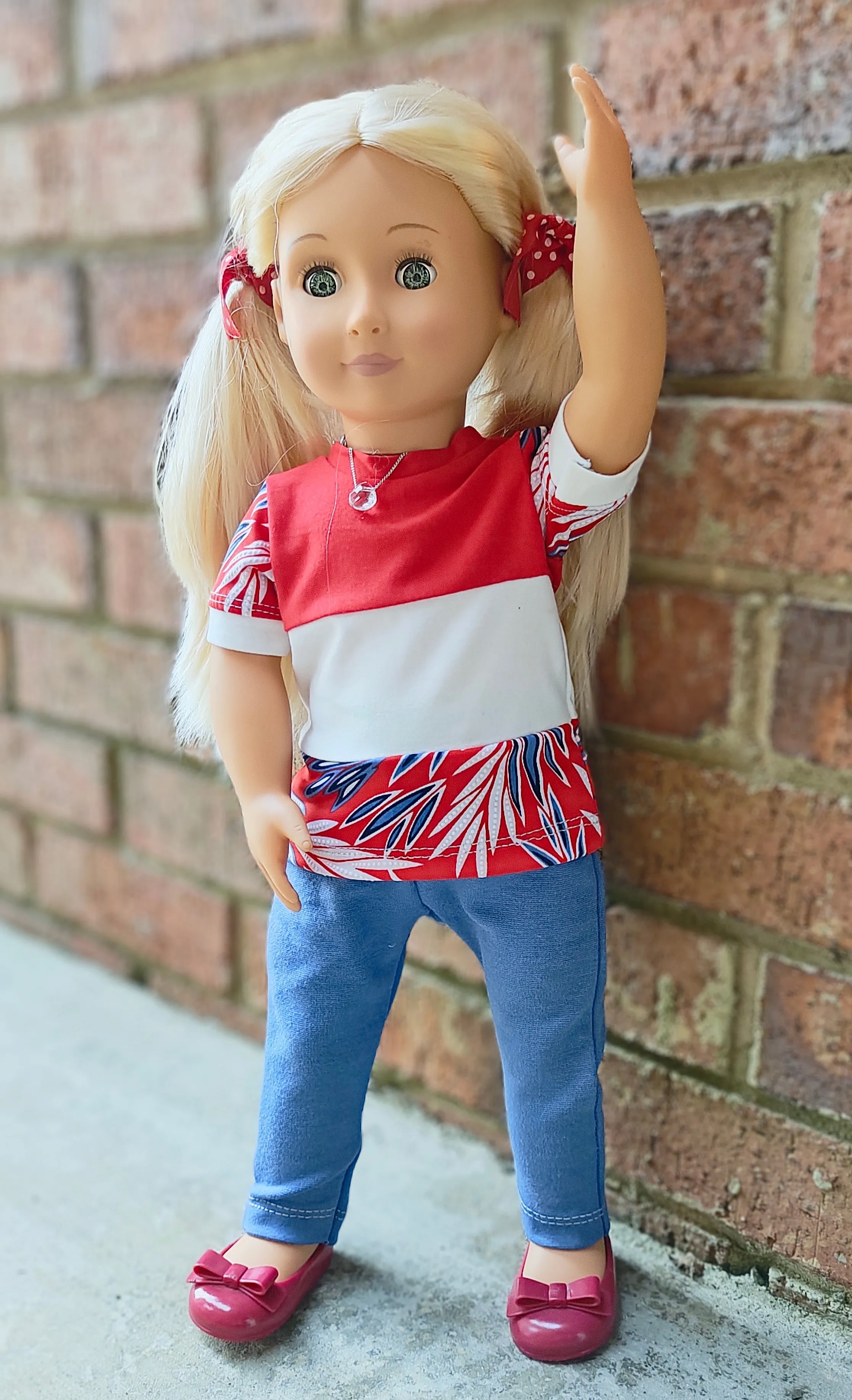 Color-Block Tie Top & Sunshine Leggings Doll Pattern Set