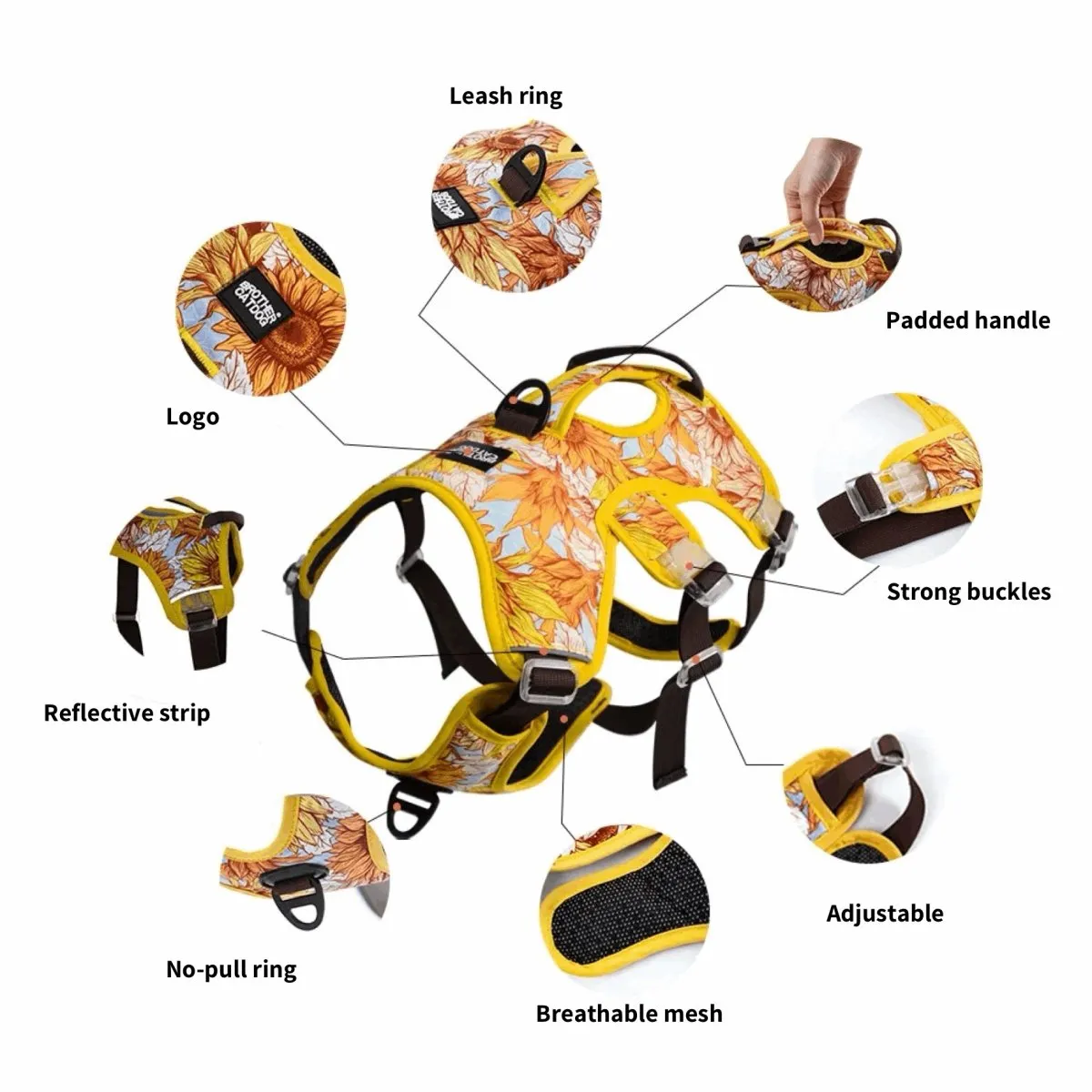 Colorful No-Pull Escape-Proof Harness