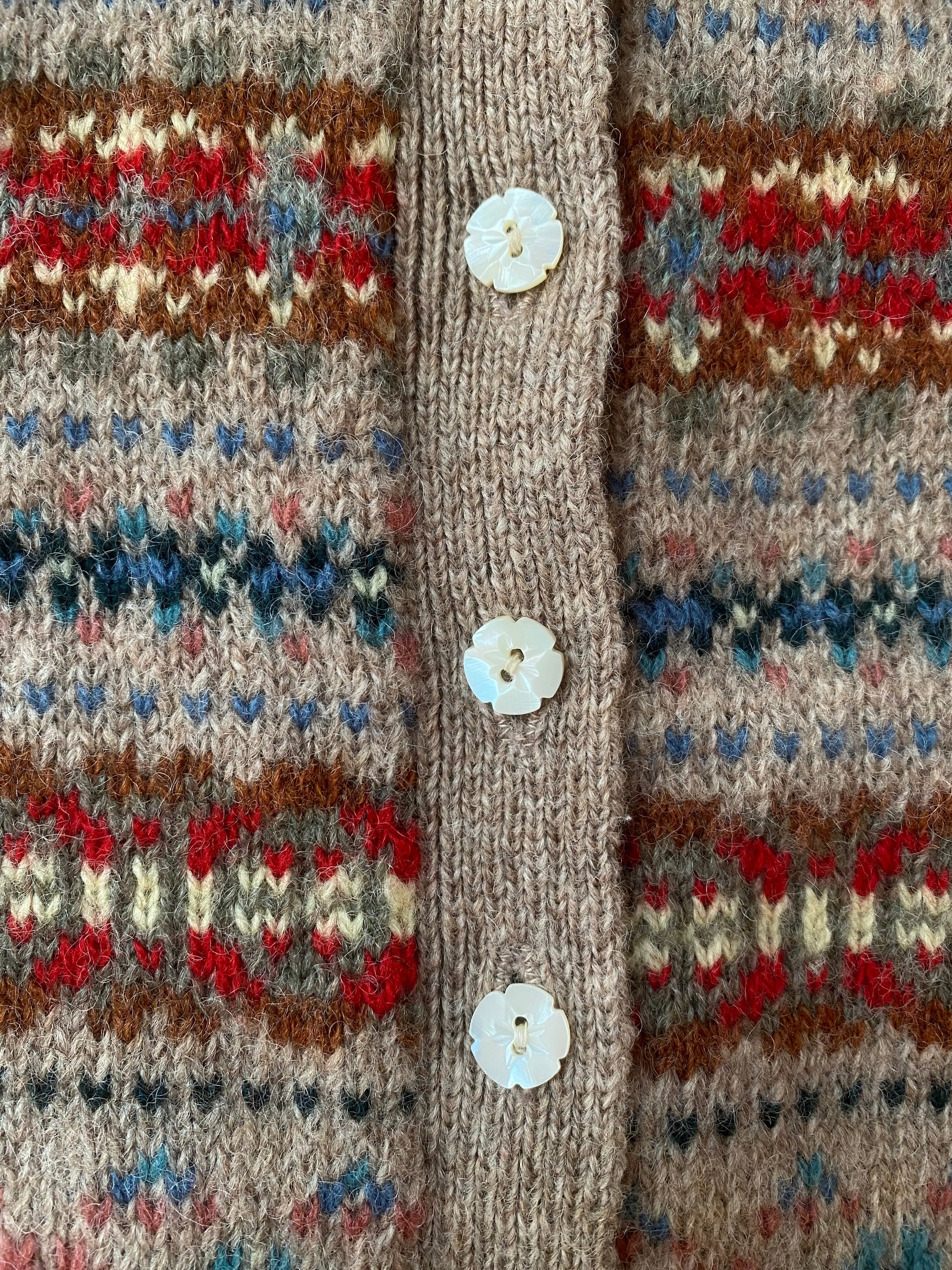 Cozy 1980's Fall Fair Isle Wool Cardigan By Ralph Lauren / M