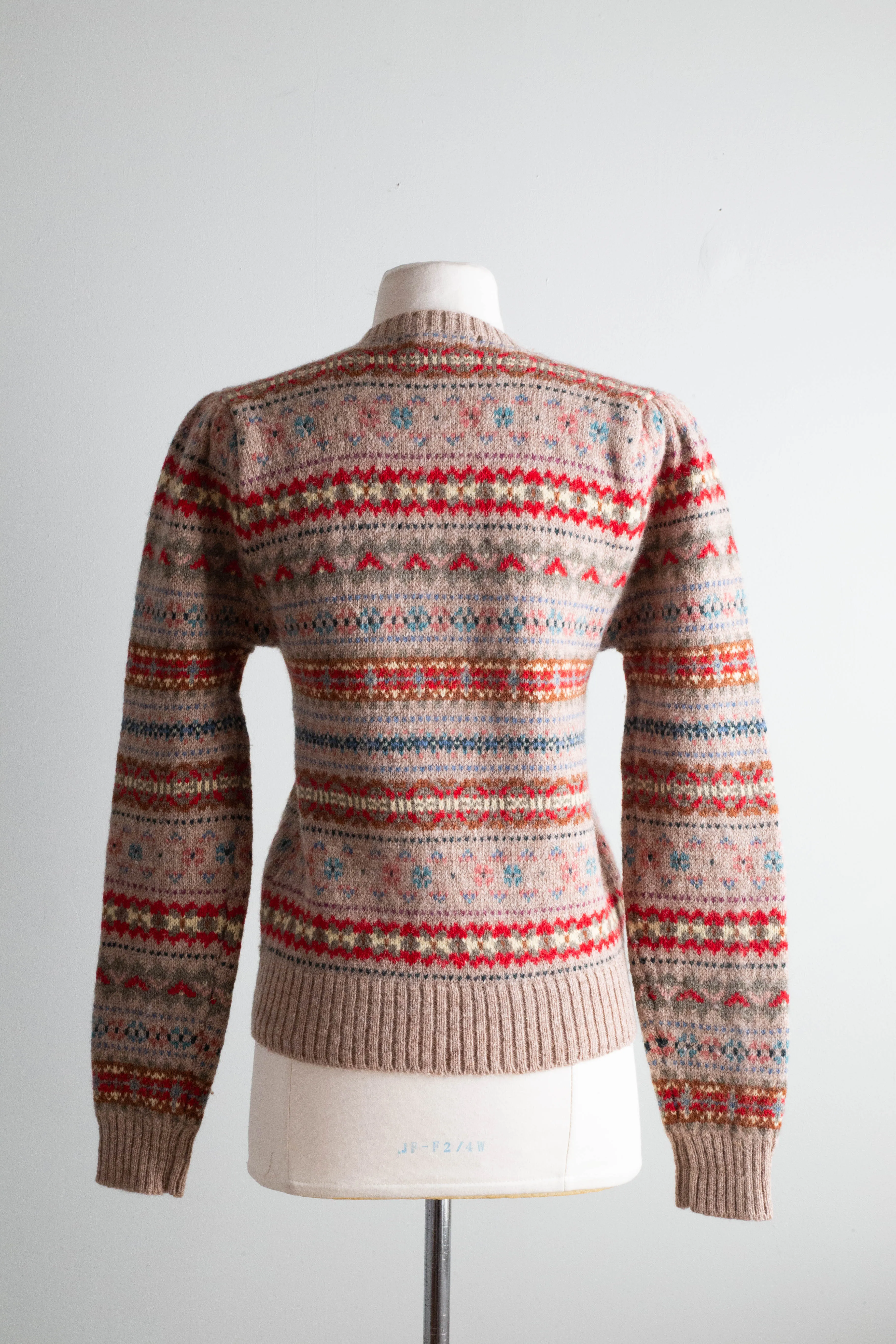 Cozy 1980's Fall Fair Isle Wool Cardigan By Ralph Lauren / M