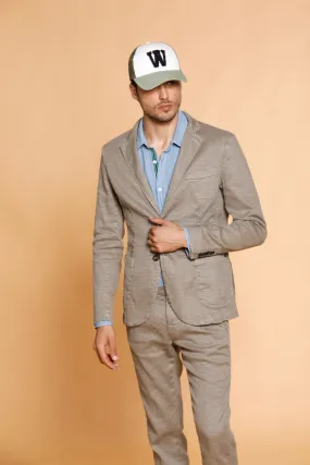 Da Vinci Safari blazer uomo in lino e cotone con microstampa