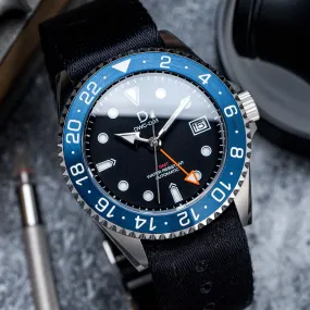 DIY Watch Kit | 42mm Blue GMT Dive Watch | Seiko NH34 Automatic GMT | 24hr Blue Bezel (Stainless Steel) | DWC-D03