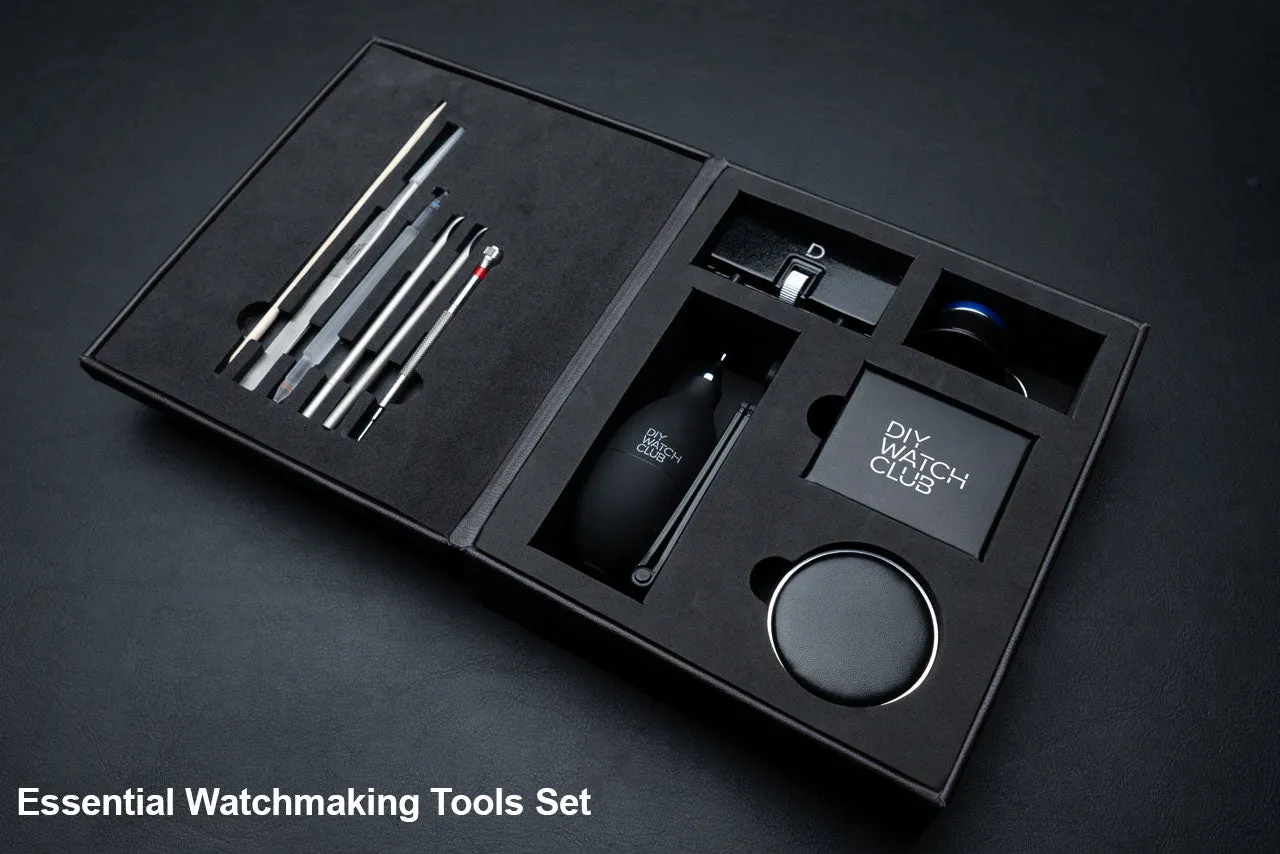 DIY Watchmaking Kit | 38.5mm Mosel with Date - Black Vintage Dress Watch w/ Miyota 8215 or 8315