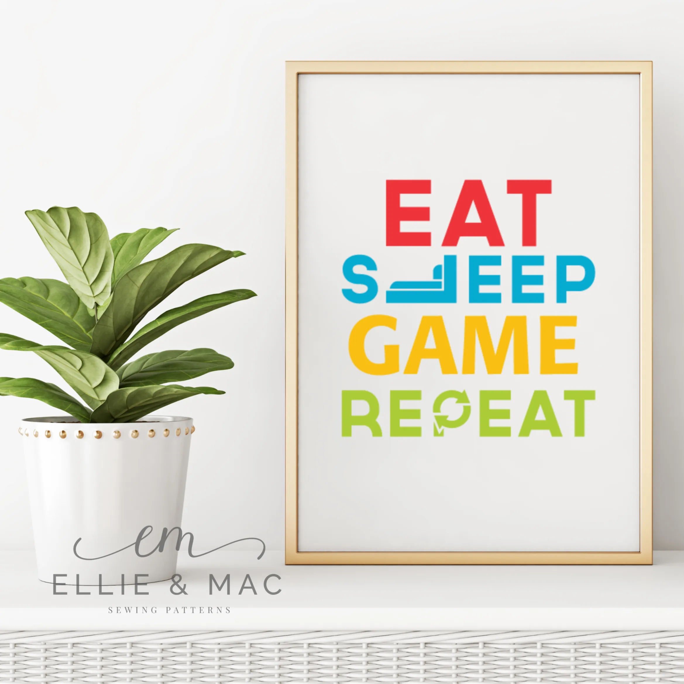 Eat Sleep Game Repeat SVG Cutting File