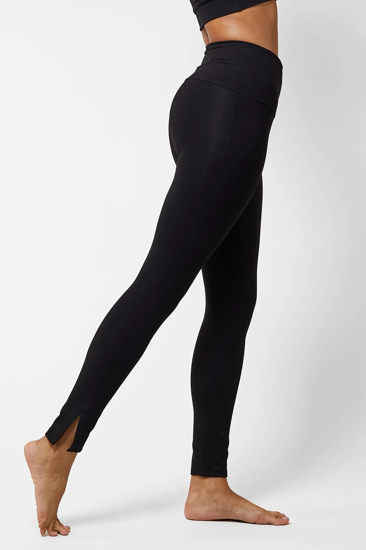 Extra Strong Compression Slit Leggings Black