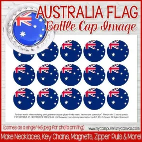 Flag Bottle Cap PRINTABLE {AUSTRALIA}