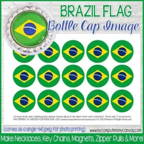 Flag Bottle Cap PRINTABLE {BRAZIL}