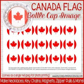 Flag Bottle Cap PRINTABLE {CANADA}