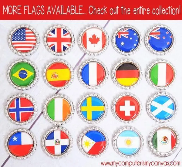 Flag Bottle Cap PRINTABLE {SCOTLAND}