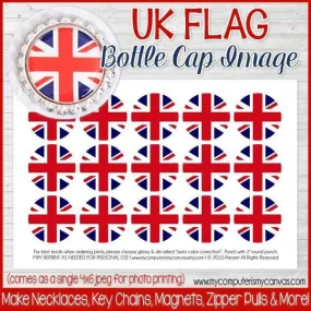 Flag Bottle Cap PRINTABLE {UNITED KINGDOM}