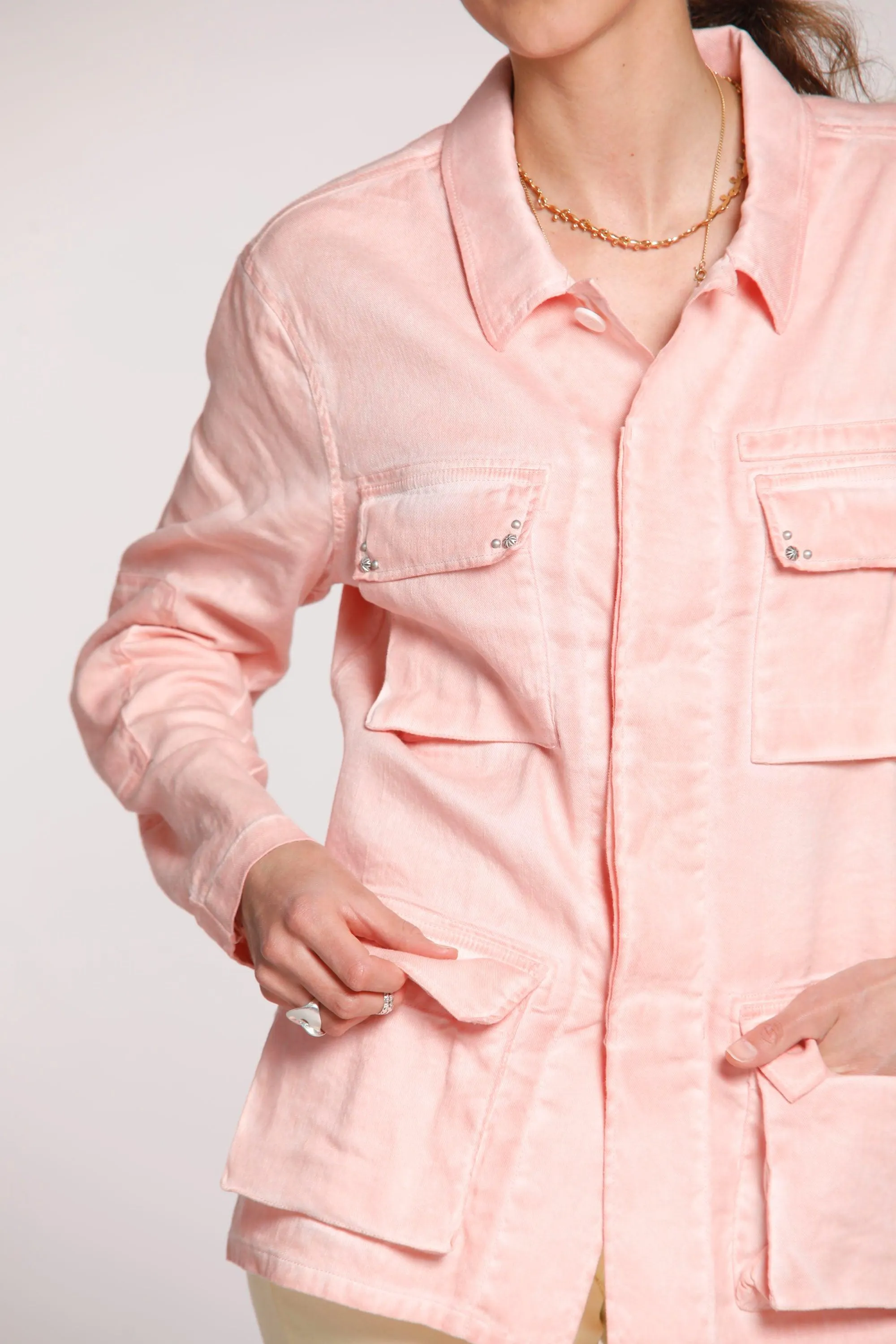 Flyshirt giacca camicia da donna in lino e cotone Icon Washes