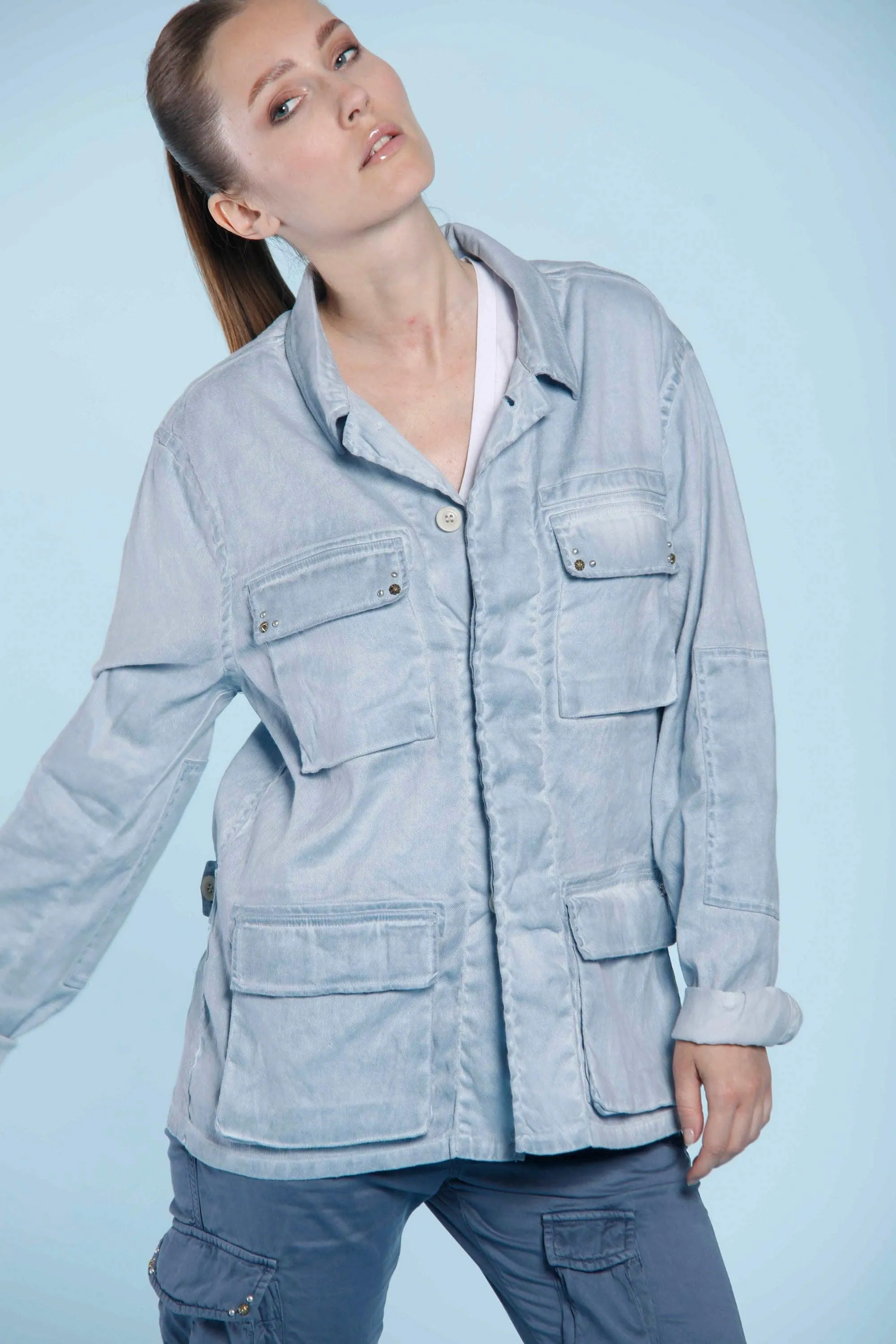 Flyshirt giacca camicia da donna in lino e cotone Icon Washes