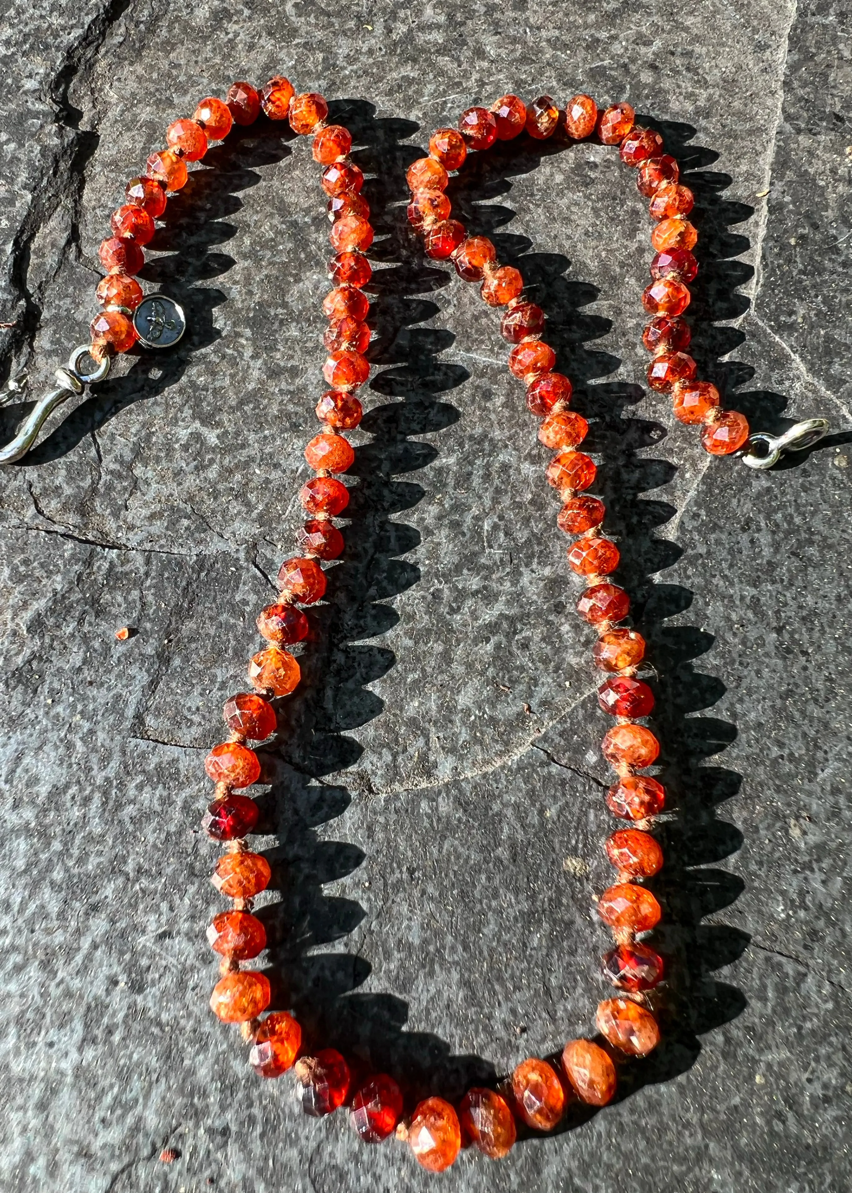 Garnet Hessonite "Baby's on Fire - Brian Eno" Necklace