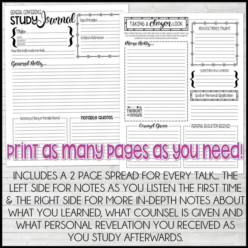 General Conference Study JOURNAL {For HER} PRINTABLE