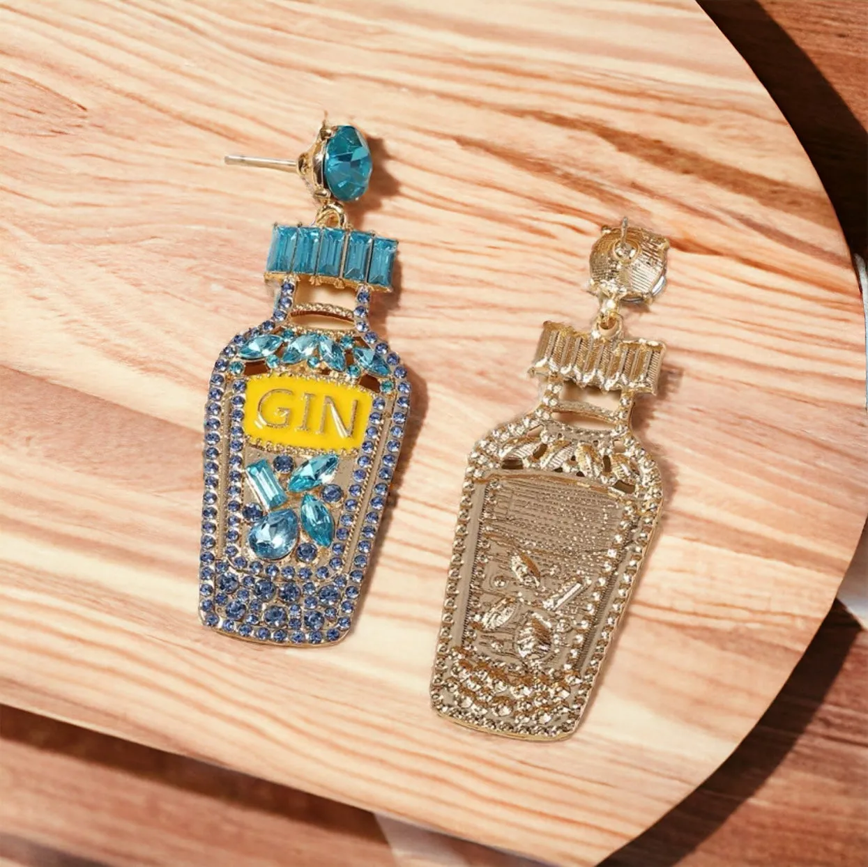 Gin Earrings - Bartender Accessories, Gin Bottle, Happy Birthday, Martini Earrings, Cocktail