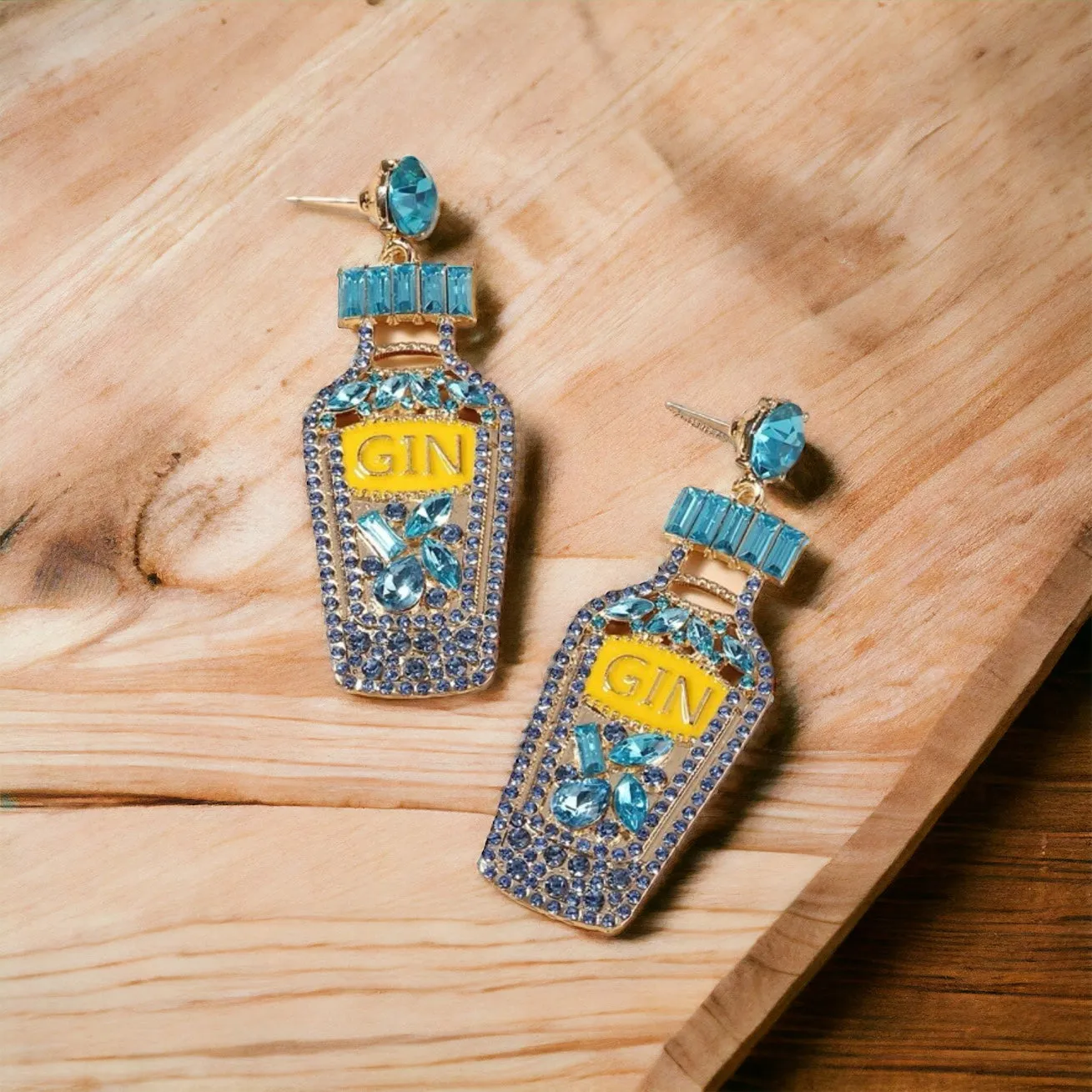 Gin Earrings - Bartender Accessories, Gin Bottle, Happy Birthday, Martini Earrings, Cocktail