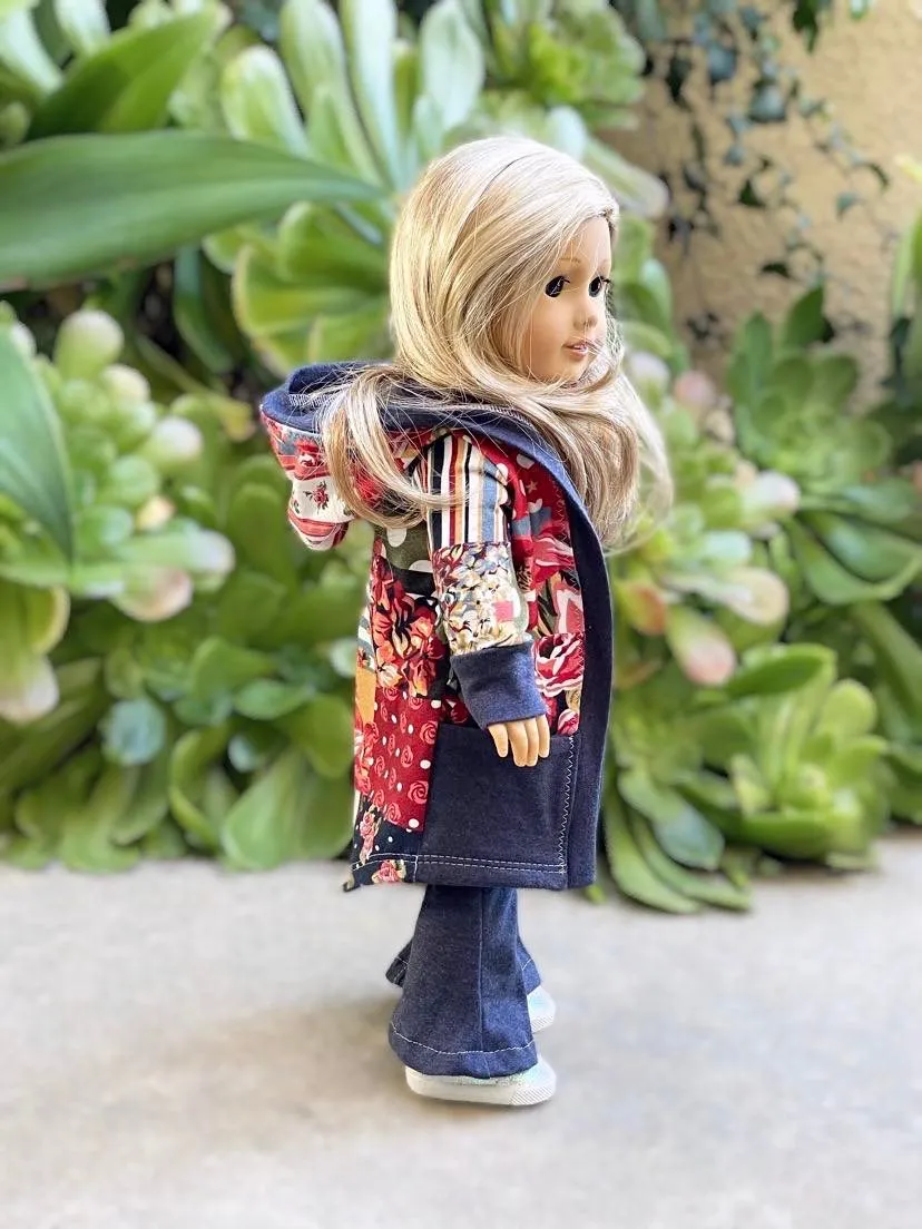 Go Exploring Cardigan and Flare/Straight Pants Doll Pattern Set