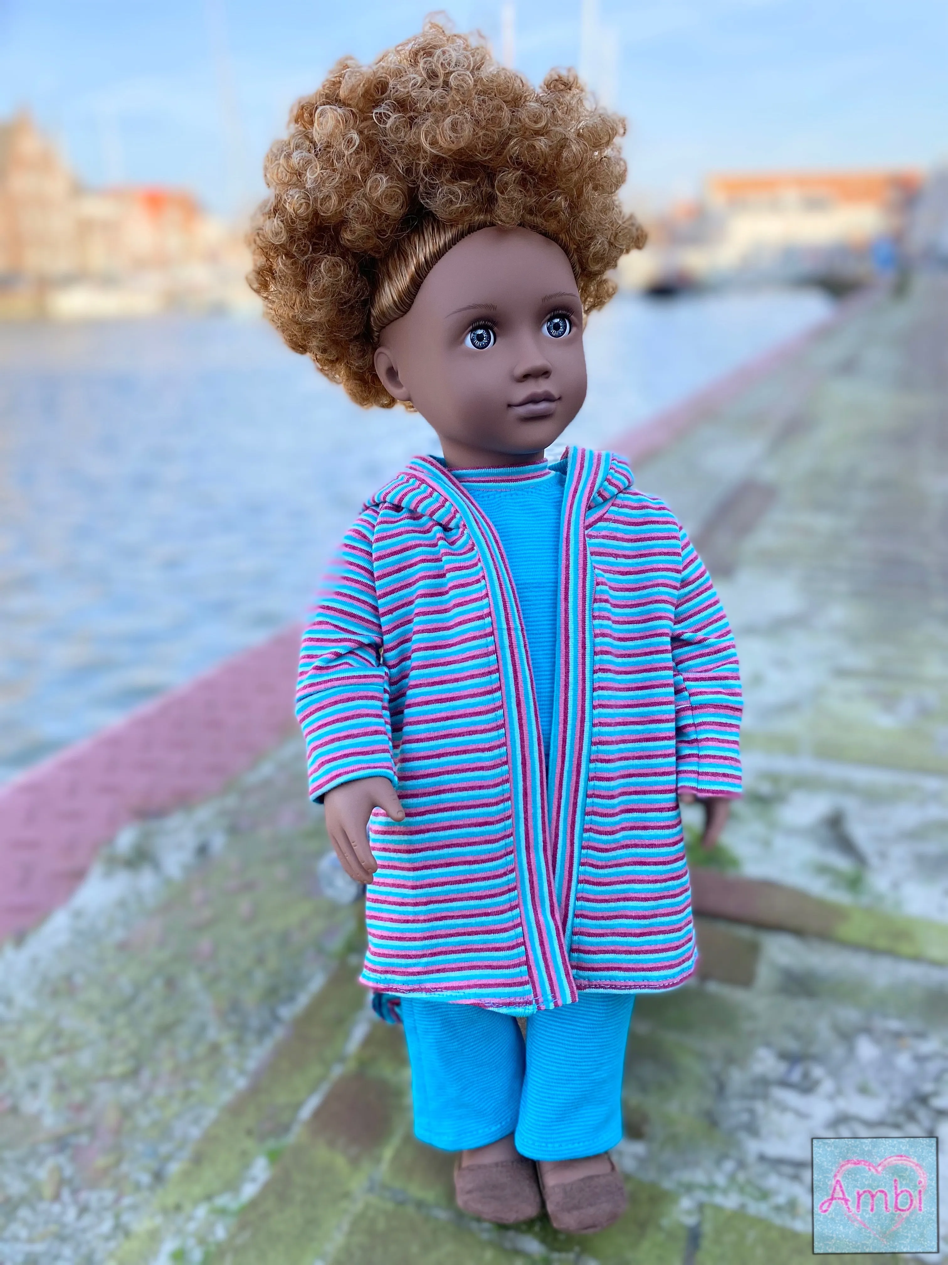 Go Exploring Cardigan and Flare/Straight Pants Doll Pattern Set