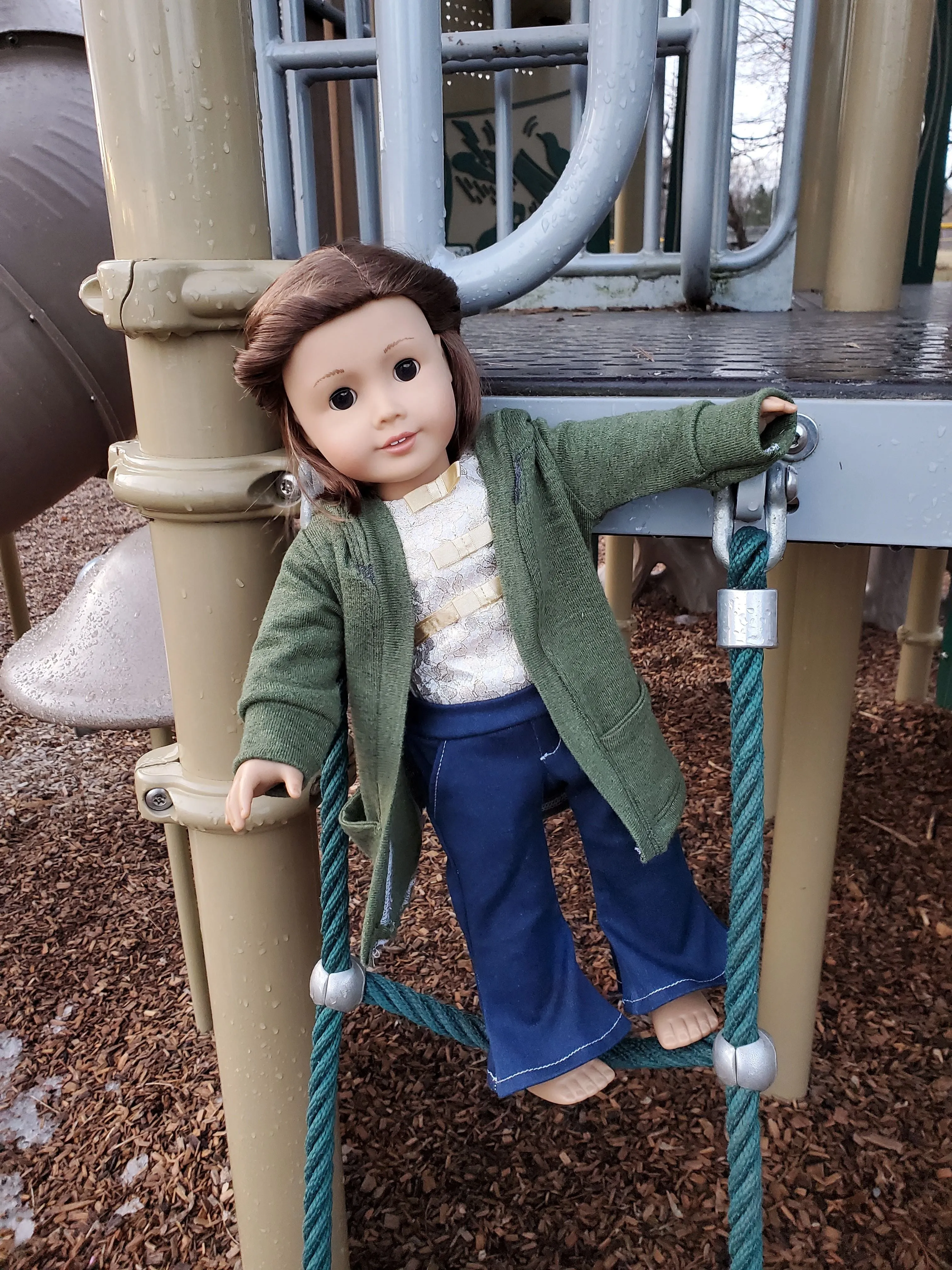 Go Exploring Cardigan and Flare/Straight Pants Doll Pattern Set