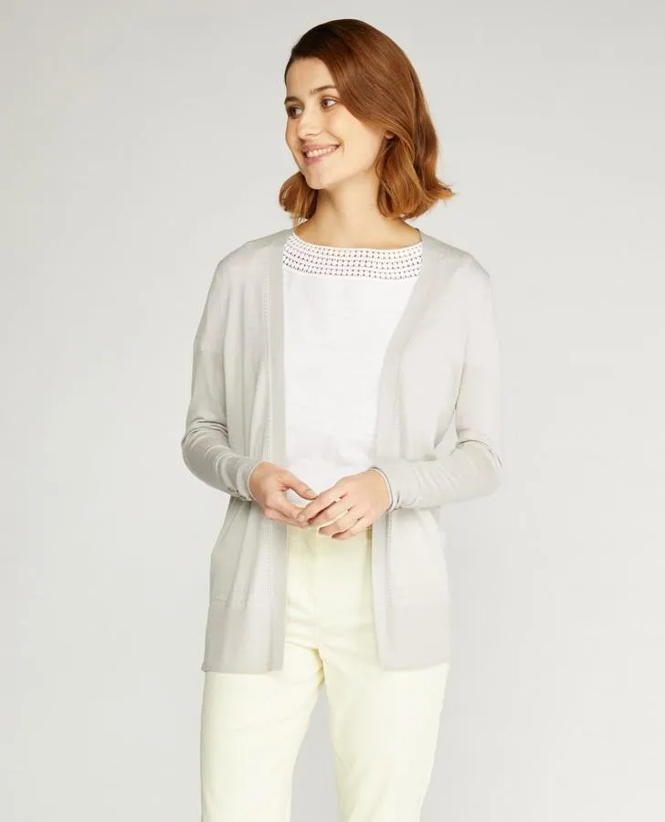 Grey Linen Marl Edge to Edge Cardigan