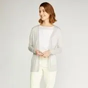 Grey Linen Marl Edge to Edge Cardigan