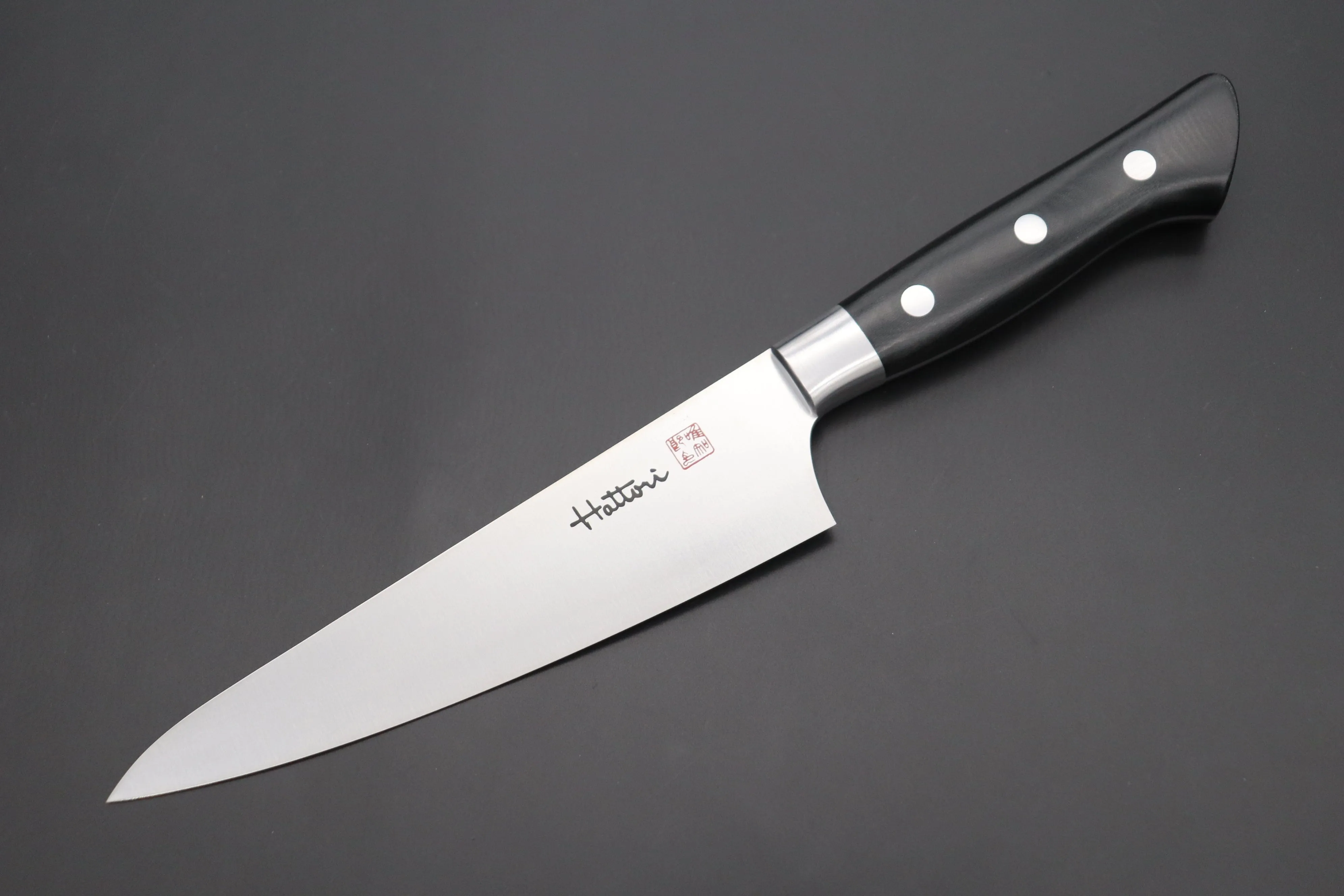 Hattori Forums FH Series FH-5L Boning Knife 160mm (6.2inch, Black Linen Micarta Handle)