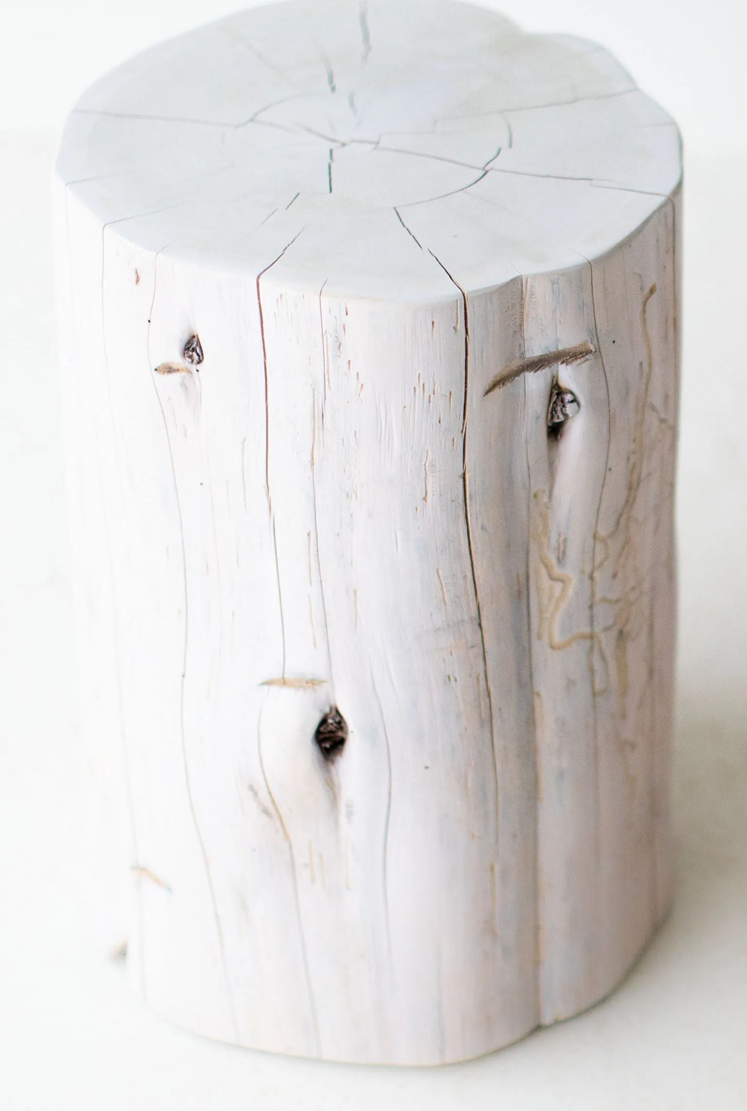 Large Tree Stump Side Tables - 1319 - Whitewash