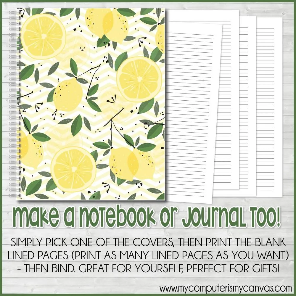 LEMON FRESH Color Pack {Alternate Covers/Accessories for Planners/Journals} PRINTABLE