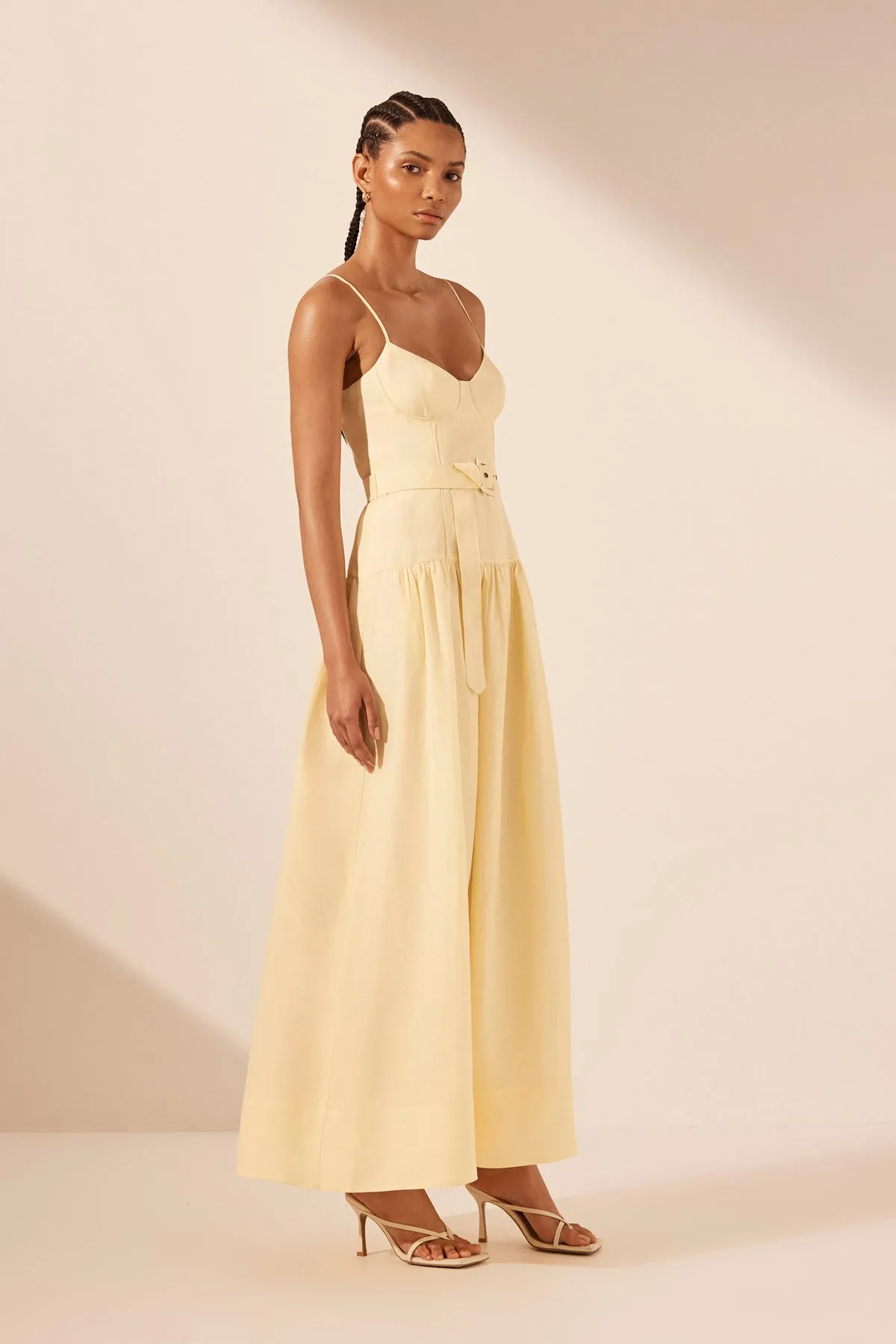 LIMON PANELLED BUSTIER MAXI DRESS