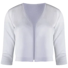 Lurex Acetate Bolero Cardigan in Silver