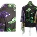 Mardi Gras theme Sequined Shawl Purple Green Gold Fringe Oblong SCARF MASQUERADE COSTUME Sexy table runner tree skirt