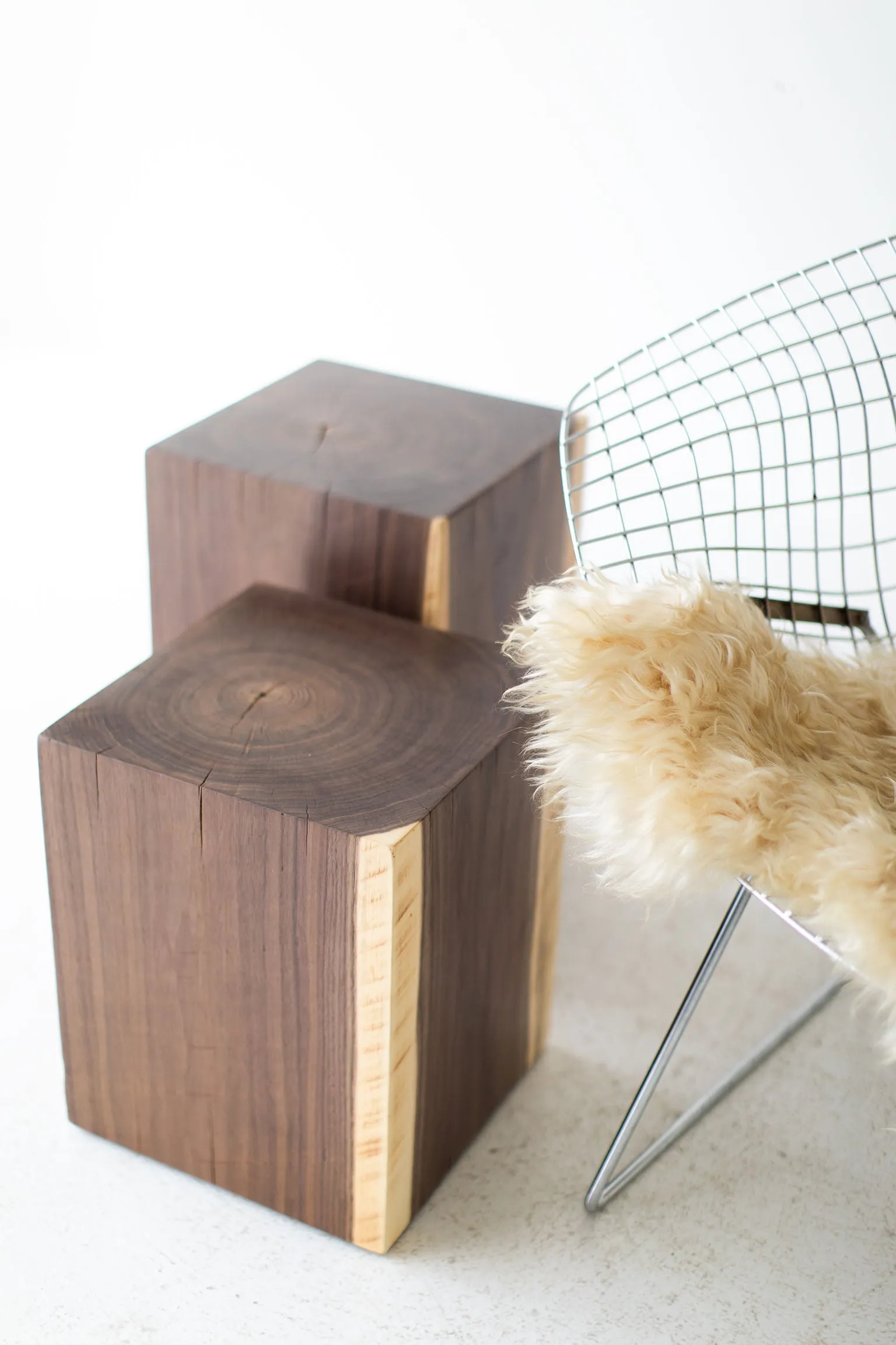 Modern Wood Side Tables - Walnut - 0621