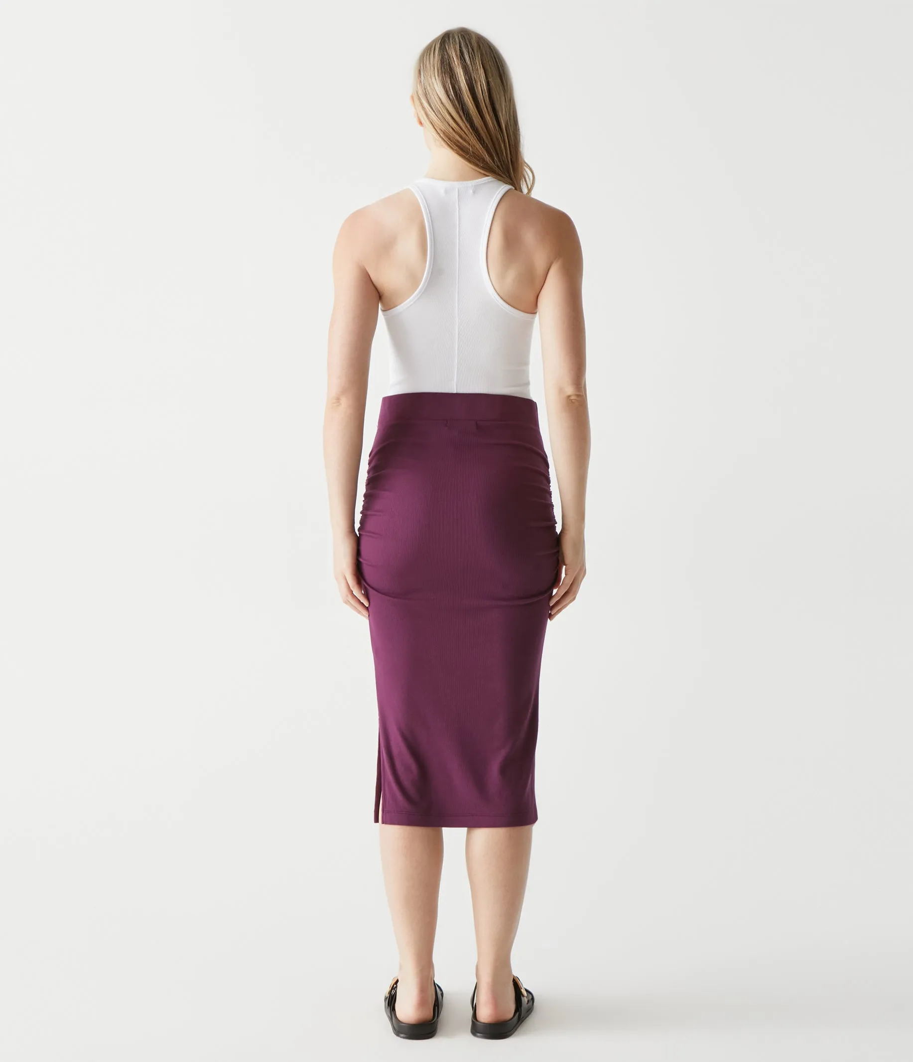 Rae Ribbed Skirt with Slit