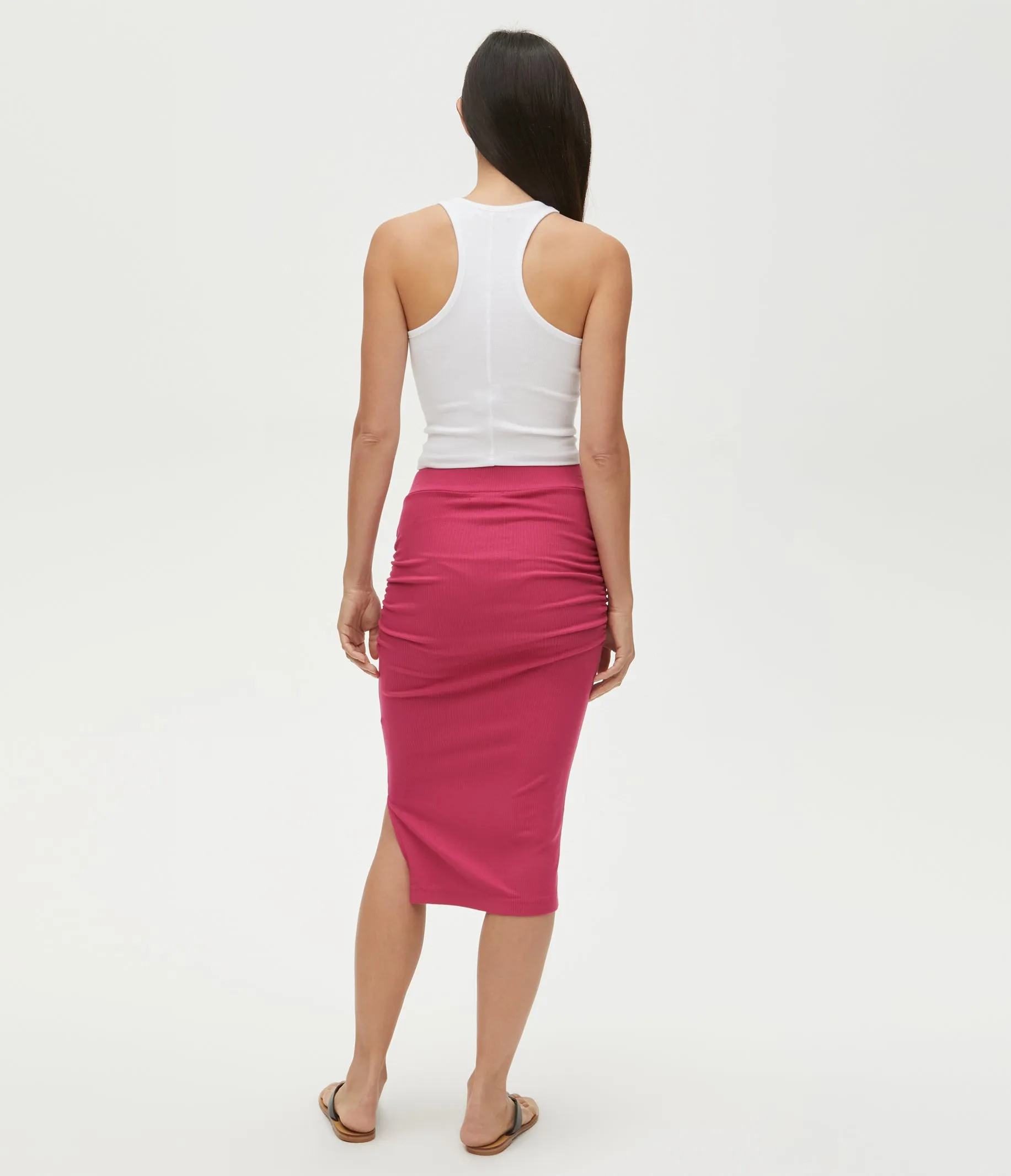 Rae Ribbed Skirt with Slit