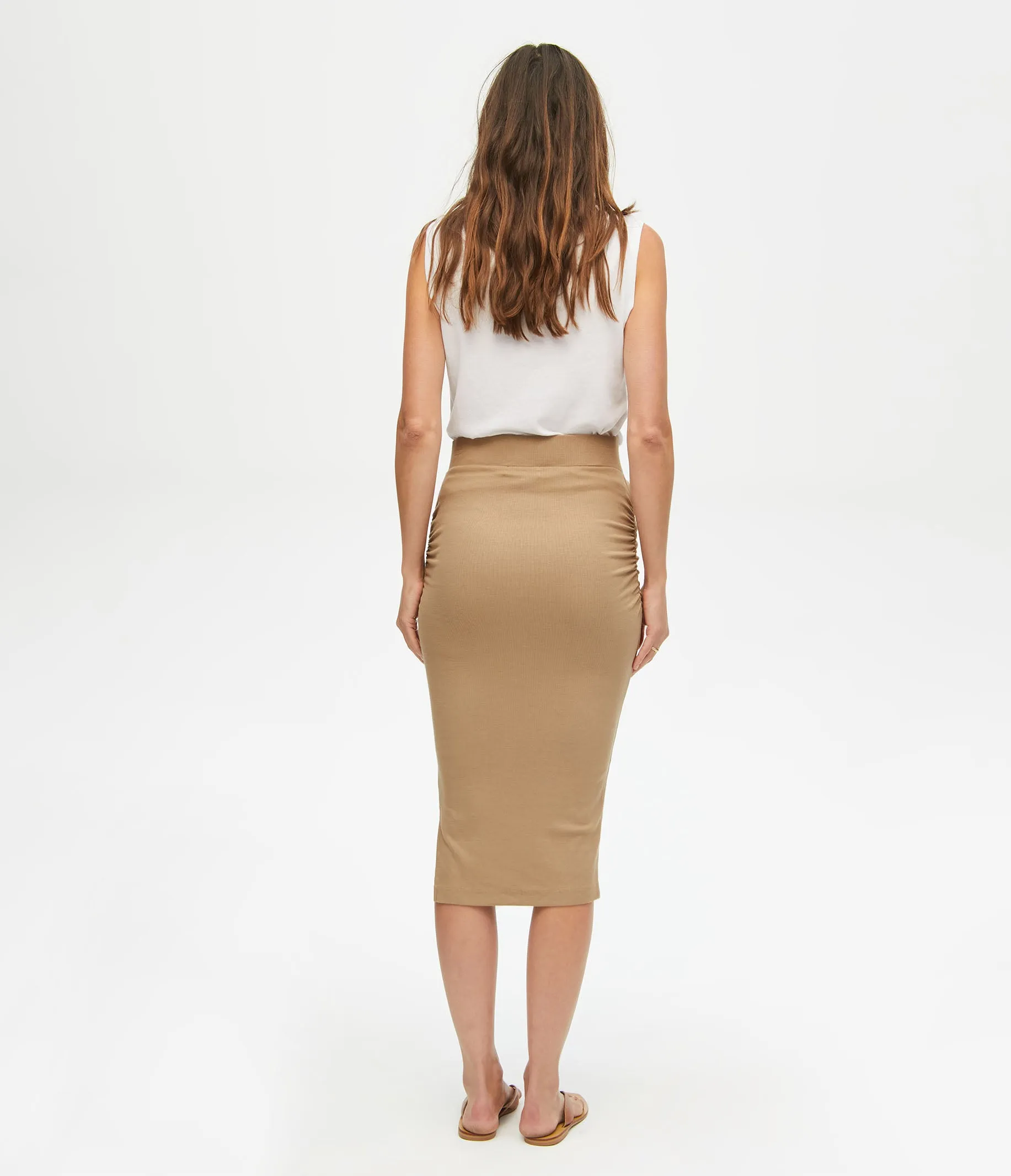 Rae Ribbed Skirt with Slit