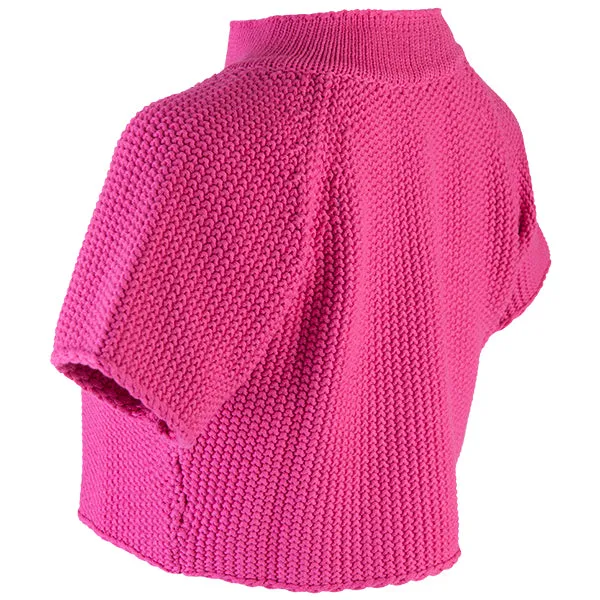 Raglan Sleeve 1-Button Cardigan in Fuchsia Pink