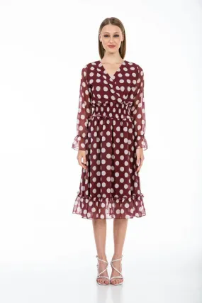 RED POLKA DOTS LADIES DRESS