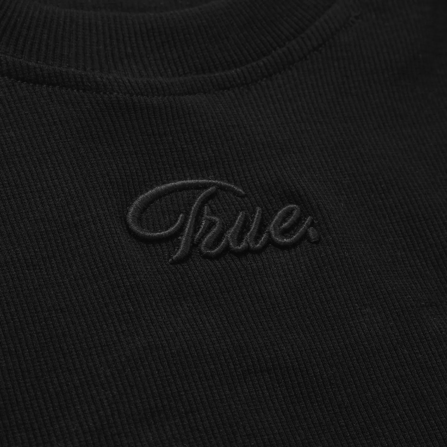 Script Logo Ribbed Slim Tee - Black