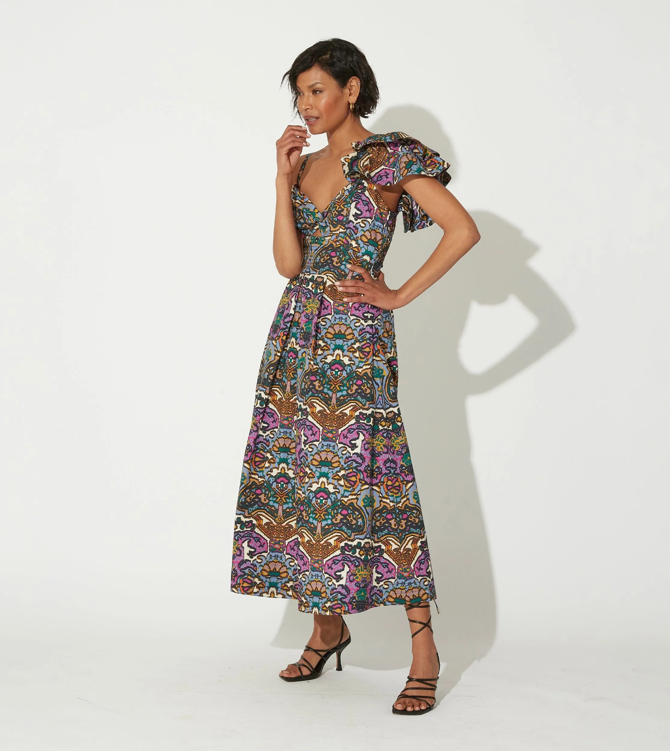 Solana Midi Dress | Mosaic Ikat