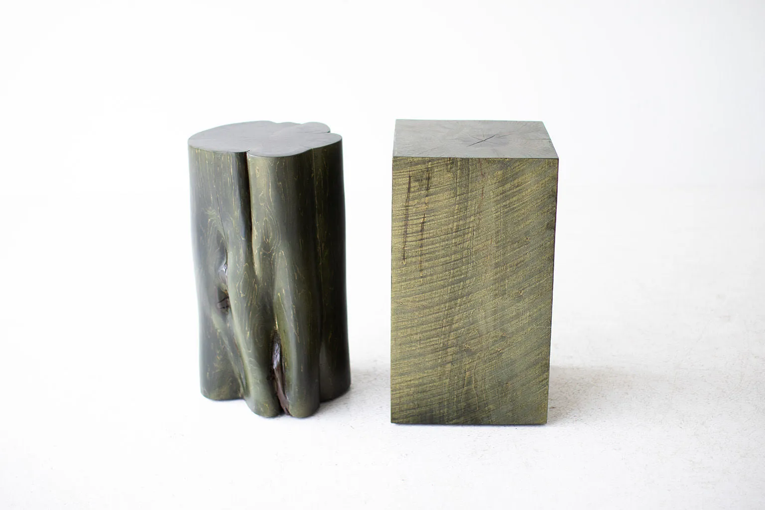 Tree Stump Side Tables - Army Green - 0921