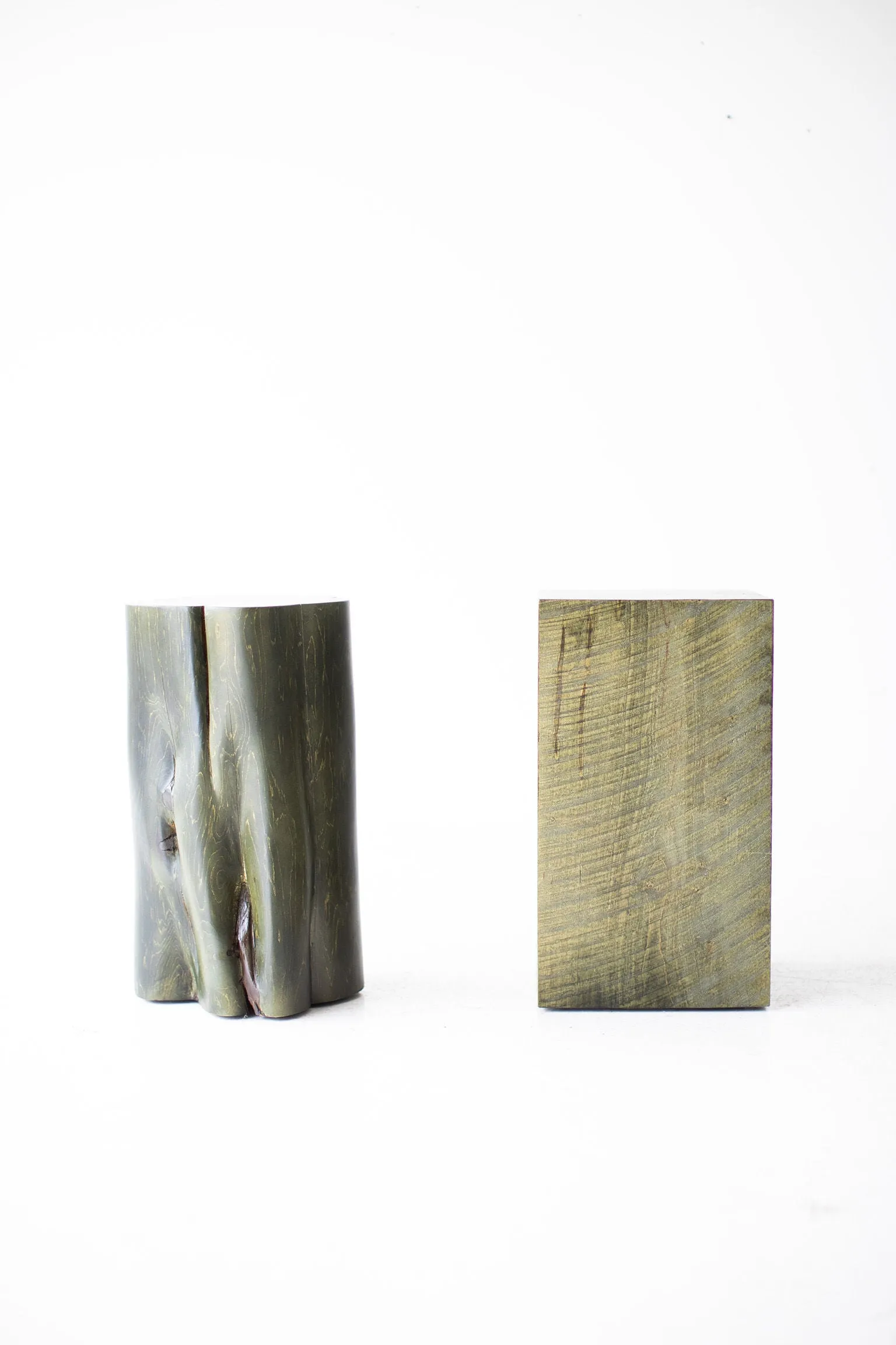 Tree Stump Side Tables - Army Green - 0921